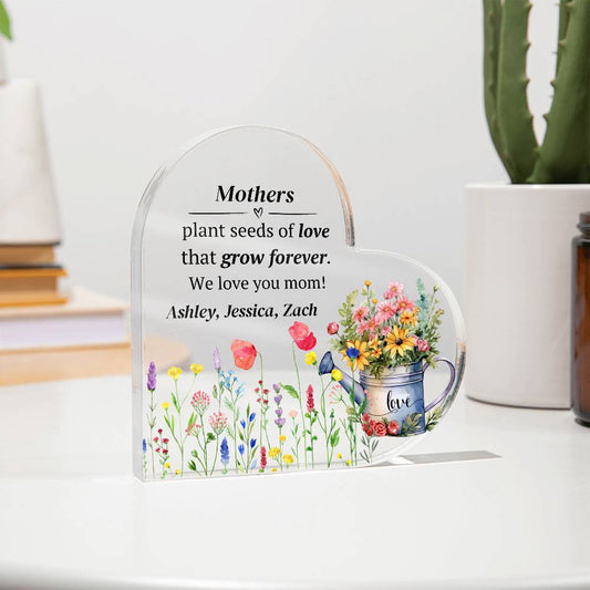 Mother Acrylic Heart Plaque Gift for Mom-[Heartfelt Family Gift]
