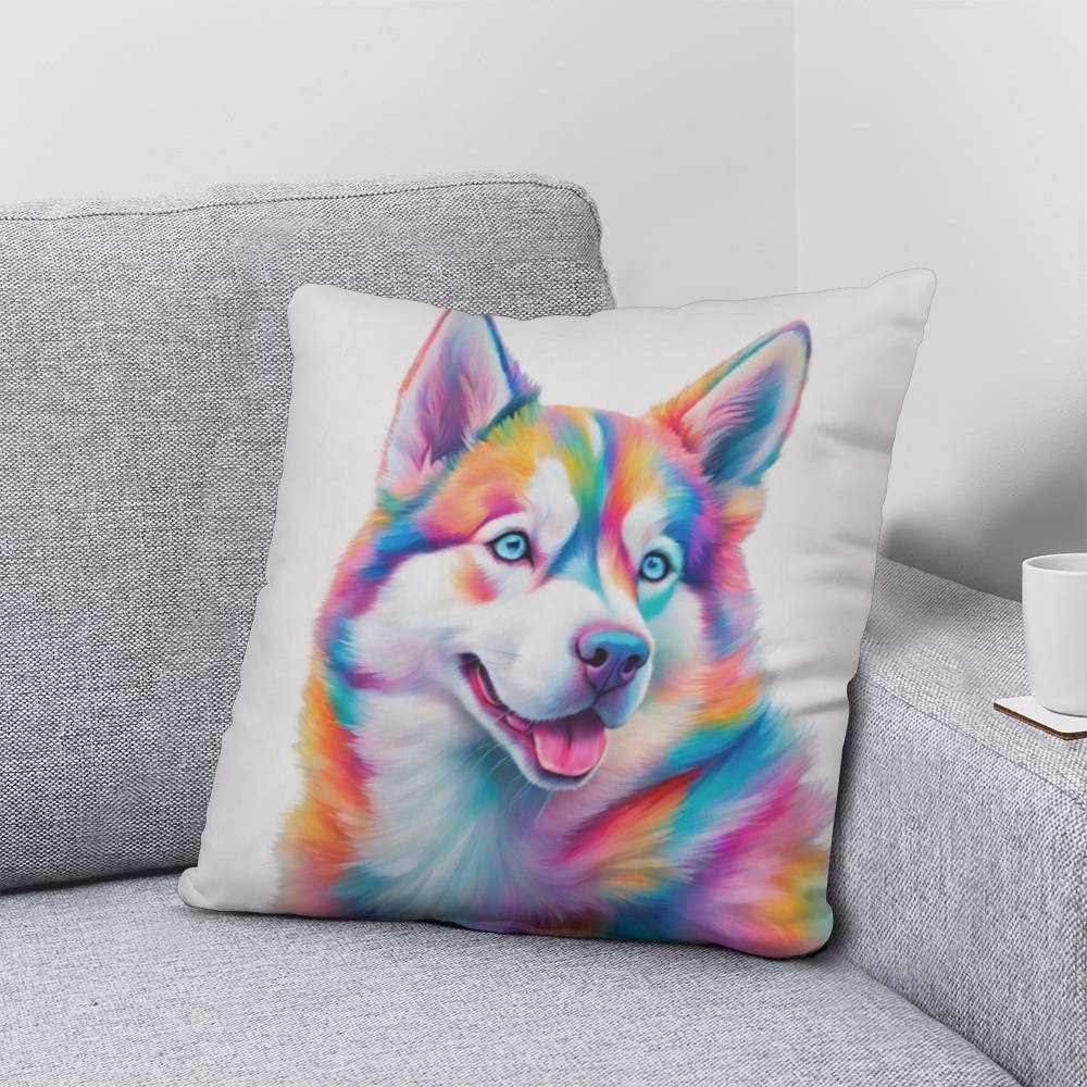 Pastel Husky Dog Classic Pillow in 5 Sizes-[Heartfelt Family Gift]