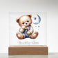 Teddy Bear Night Light, Boys Bedroom Decor, Nursery Room, Babies Room, Childs Nightlight, Babys nitelight, baby shower gift, Lighted Plaque Table Lamp-[Heartfelt Family Gift]