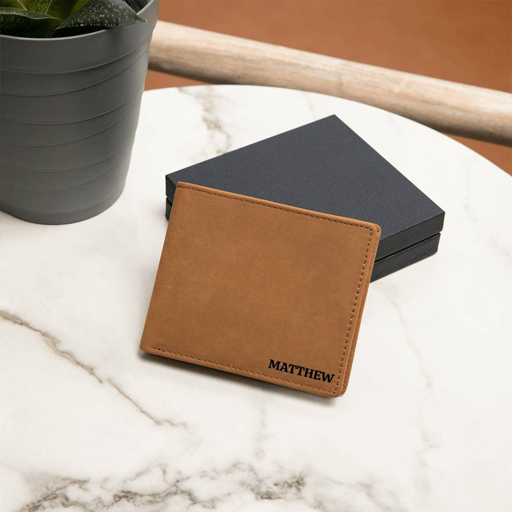 Personalized Men's Leather Wallet-[Heartfelt Family Gift]