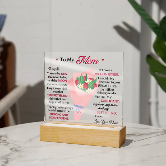 Mom My Sun and Moon Acrylic LED Plaque Gift-[Heartfelt Family Gift]