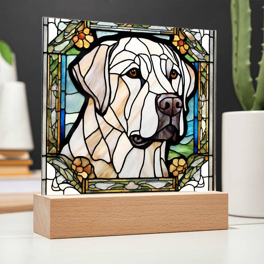 German Shepherd Faux Stained Glass Dog Nightlight - Perfect Gift for Dog Lovers  Bulldog Pug Golden Retriever - Room Decor-[Heartfelt Family Gift]