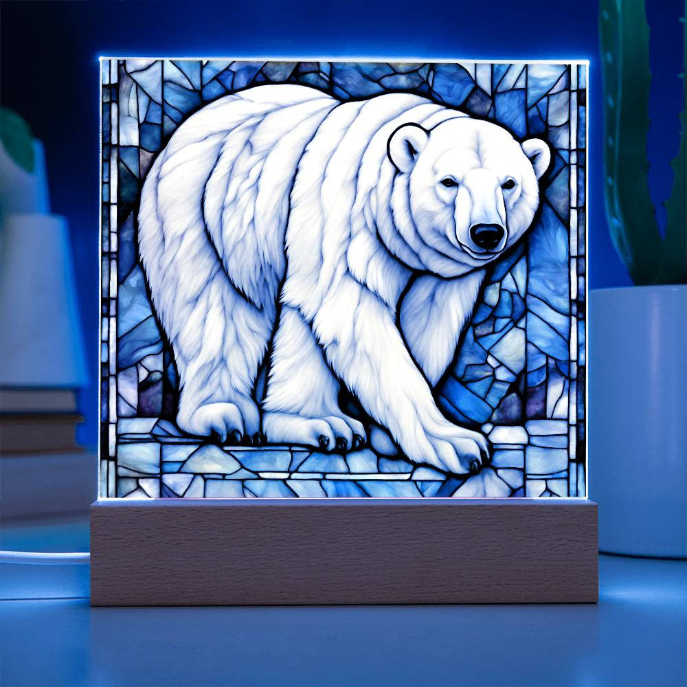 Polar Bear Acrylic LED Plaque-[Heartfelt Family Gift]