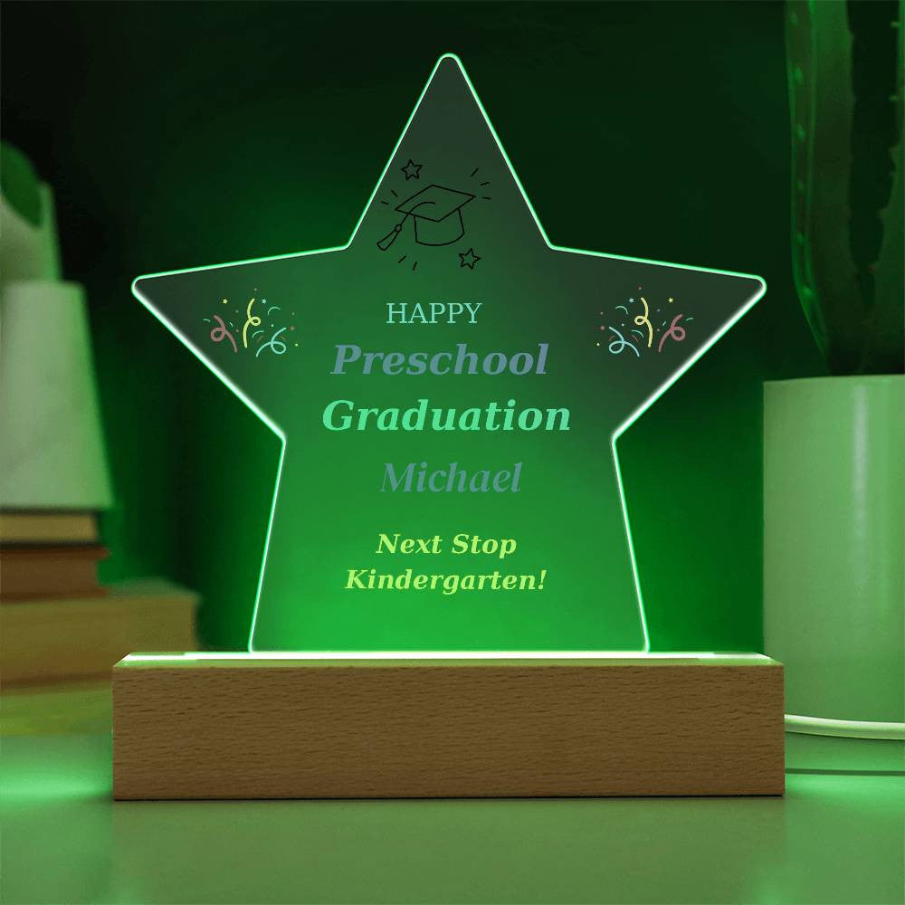 Kindergarten Graduation Plaque,  Preschool Grad,  Pre-K Graduate,  Nightlight, Last Day of School Gift, Pre School Gift, Class of 2036 2037-[Heartfelt Family Gift]