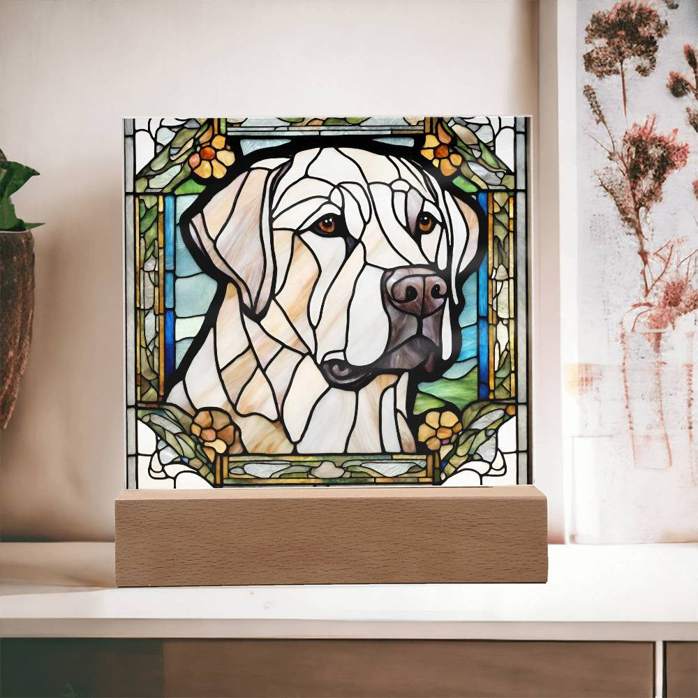 German Shepherd Faux Stained Glass Dog Nightlight - Perfect Gift for Dog Lovers  Bulldog Pug Golden Retriever - Room Decor-[Heartfelt Family Gift]