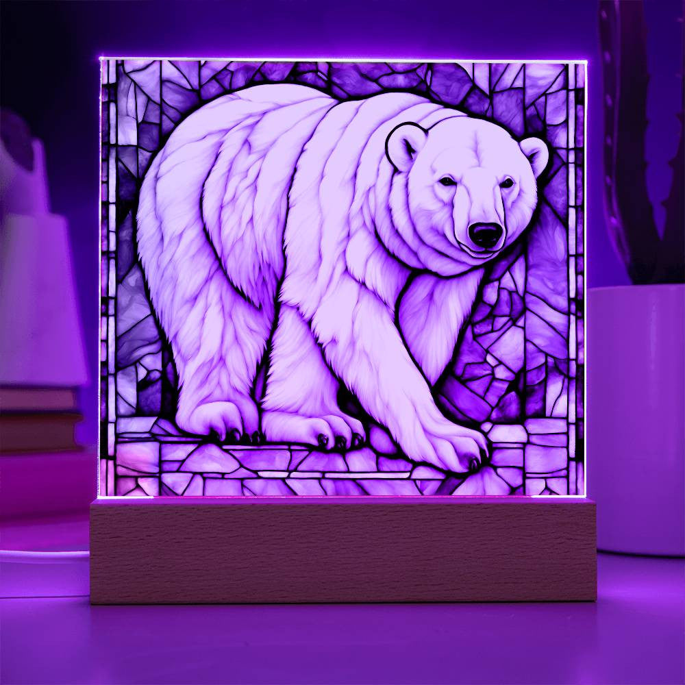 Polar Bear Acrylic LED Plaque-[Heartfelt Family Gift]