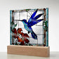 Stained Glass Hummingbird Flowers LED Plaque - Perfect Gift for Bird  Poppy Lovers-[Heartfelt Family Gift]