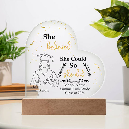 Personalized LED Graduation Plaque Gift for Graduate-[Heartfelt Family Gift]