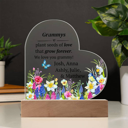 Grammy LED Heart Lighted Plaque-[Heartfelt Family Gift]