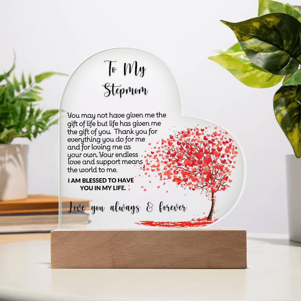 To My Stepmom LED Acrylic Heart-[Heartfelt Family Gift]