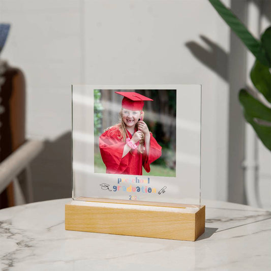 Preschool Graduation Photo Acrylic Square Plaque-[Heartfelt Family Gift]