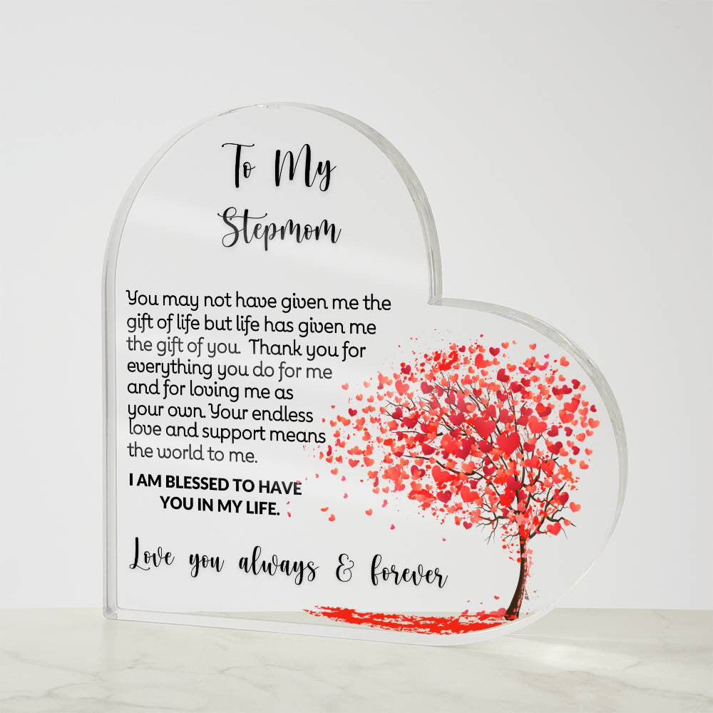 To My Stepmom Acrylic Heart Gift-[Heartfelt Family Gift]