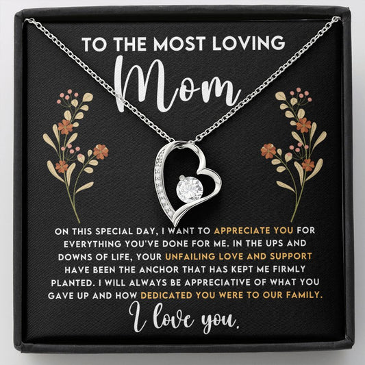 Loving Mom Forever Love Heart Necklace-[Heartfelt Family Gift]