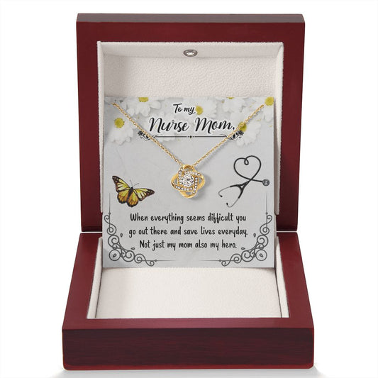 Nurse Mom - My Hero-Knot Necklace-[Heartfelt Family Gift]