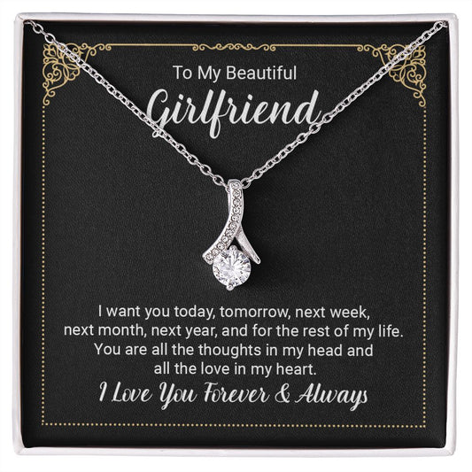 To My Beautiful Girlfriend Always And Forever Alluring Beauty Necklace-[Heartfelt Family Gift]