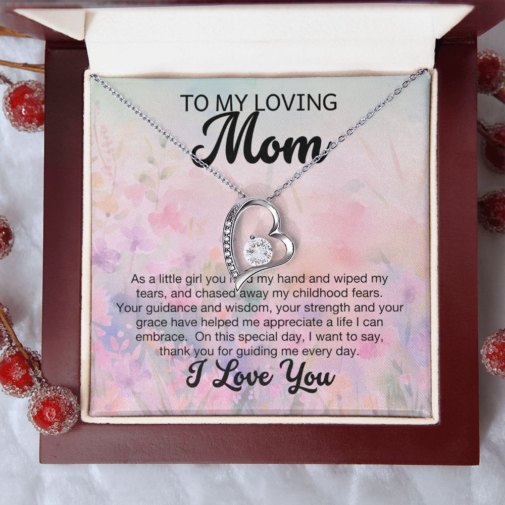 To My Loving Mom Forever Love Heart Necklace-[Heartfelt Family Gift]