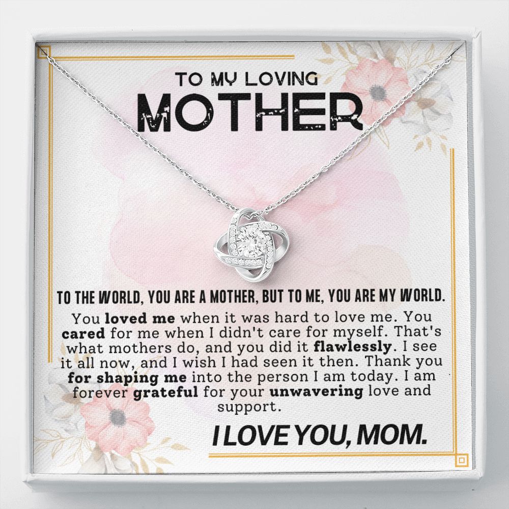To My Loving Mother Love Knot Necklace-[Heartfelt Family Gift]