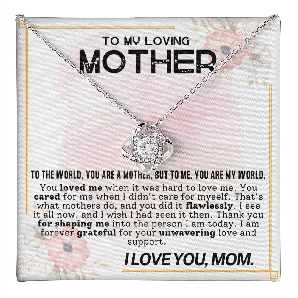 To My Loving Mother Love Knot Necklace-[Heartfelt Family Gift]