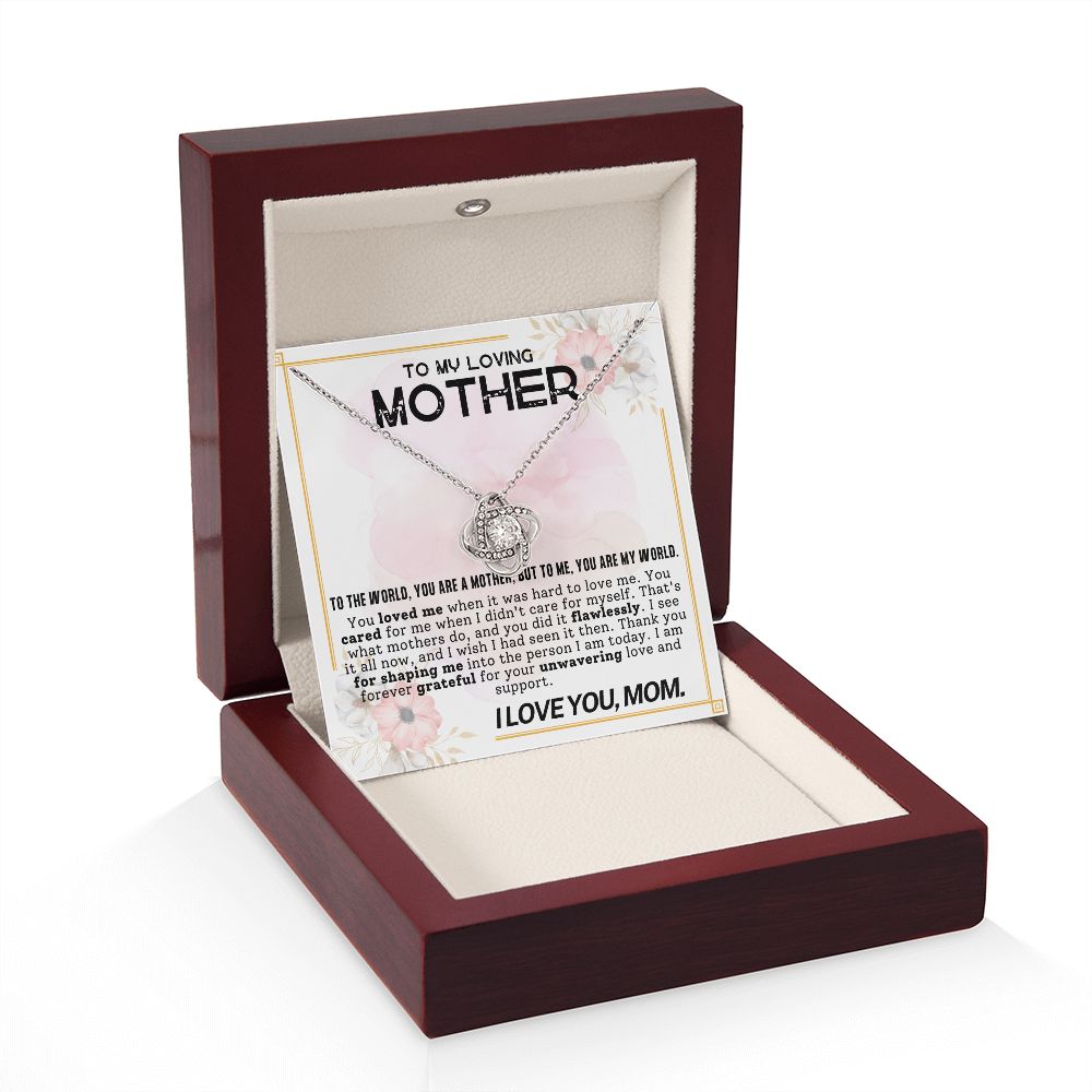 To My Loving Mother Love Knot Necklace-[Heartfelt Family Gift]