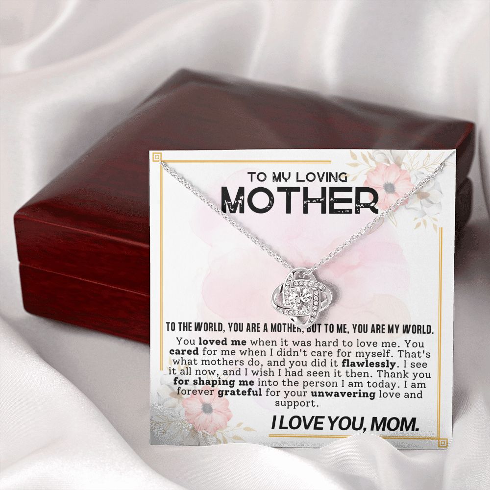 To My Loving Mother Love Knot Necklace-[Heartfelt Family Gift]