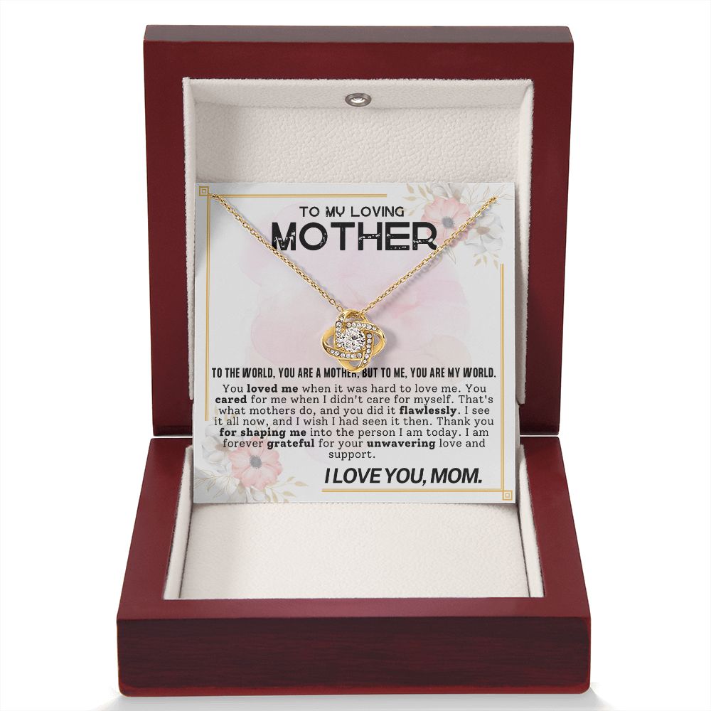 To My Loving Mother Love Knot Necklace-[Heartfelt Family Gift]