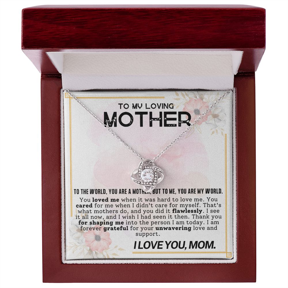 To My Loving Mother Love Knot Necklace-[Heartfelt Family Gift]
