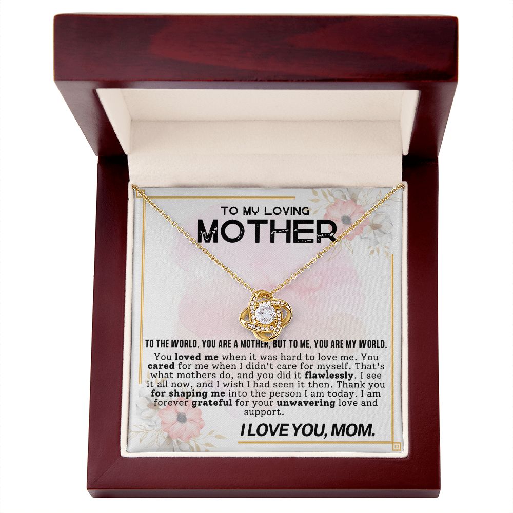 To My Loving Mother Love Knot Necklace-[Heartfelt Family Gift]