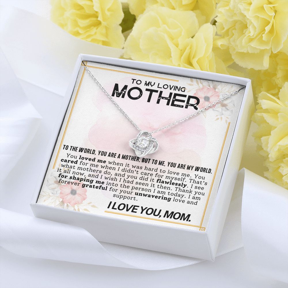 To My Loving Mother Love Knot Necklace-[Heartfelt Family Gift]
