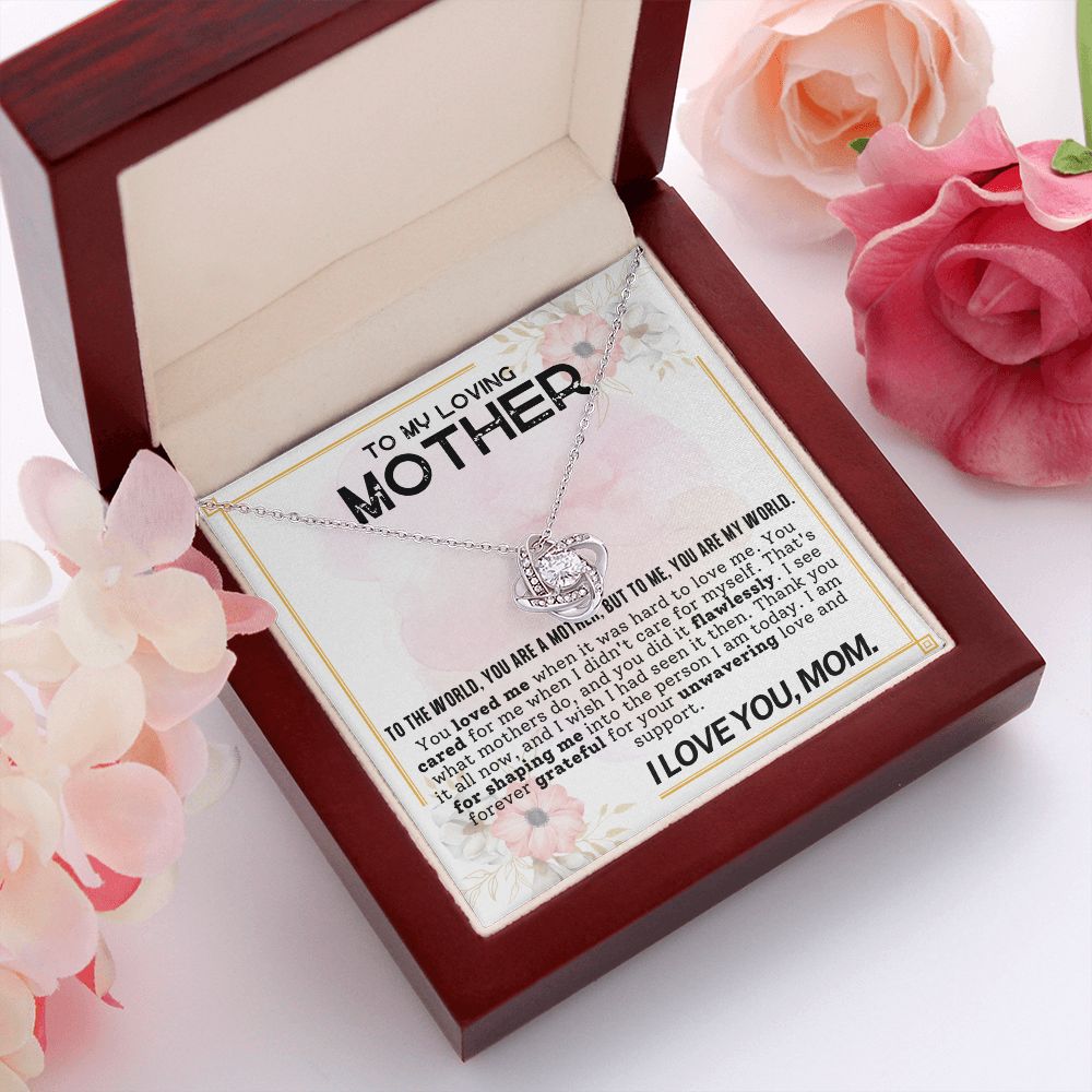 To My Loving Mother Love Knot Necklace-[Heartfelt Family Gift]
