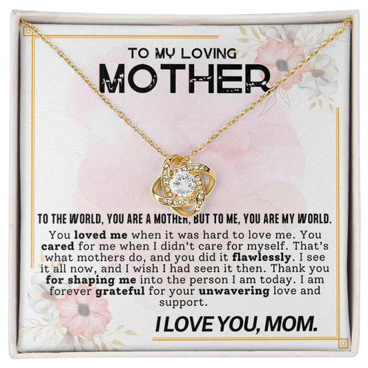 To My Loving Mother Love Knot Necklace-[Heartfelt Family Gift]